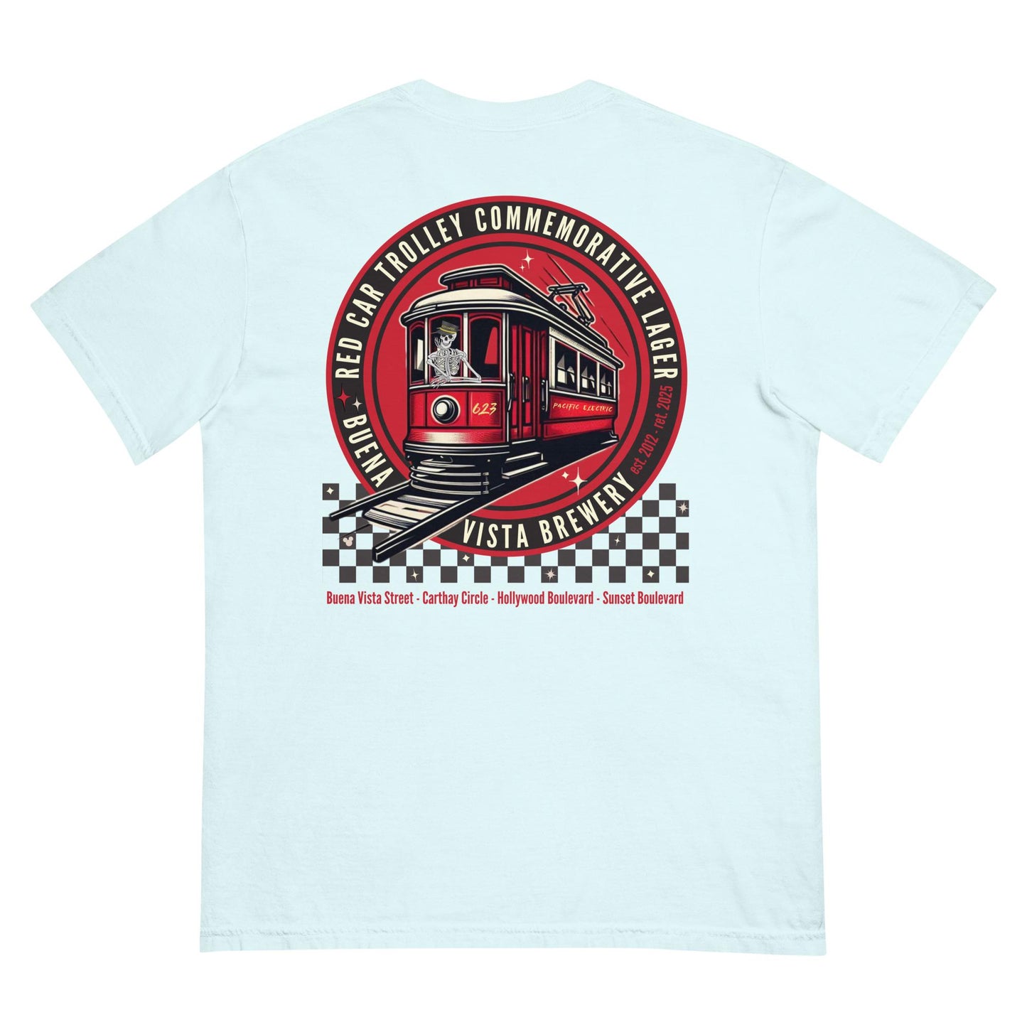 Red Car Trolley Disney Shirt, Yellow Cup Social Club Collab