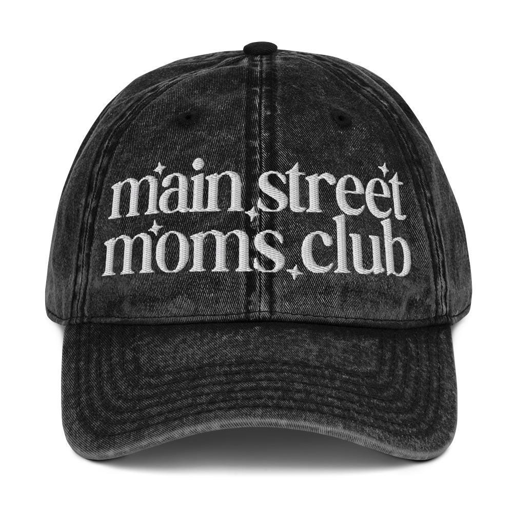 Main Street Moms Club™ Collection Embroidered Denim Hat, Distressed Baseball Cap