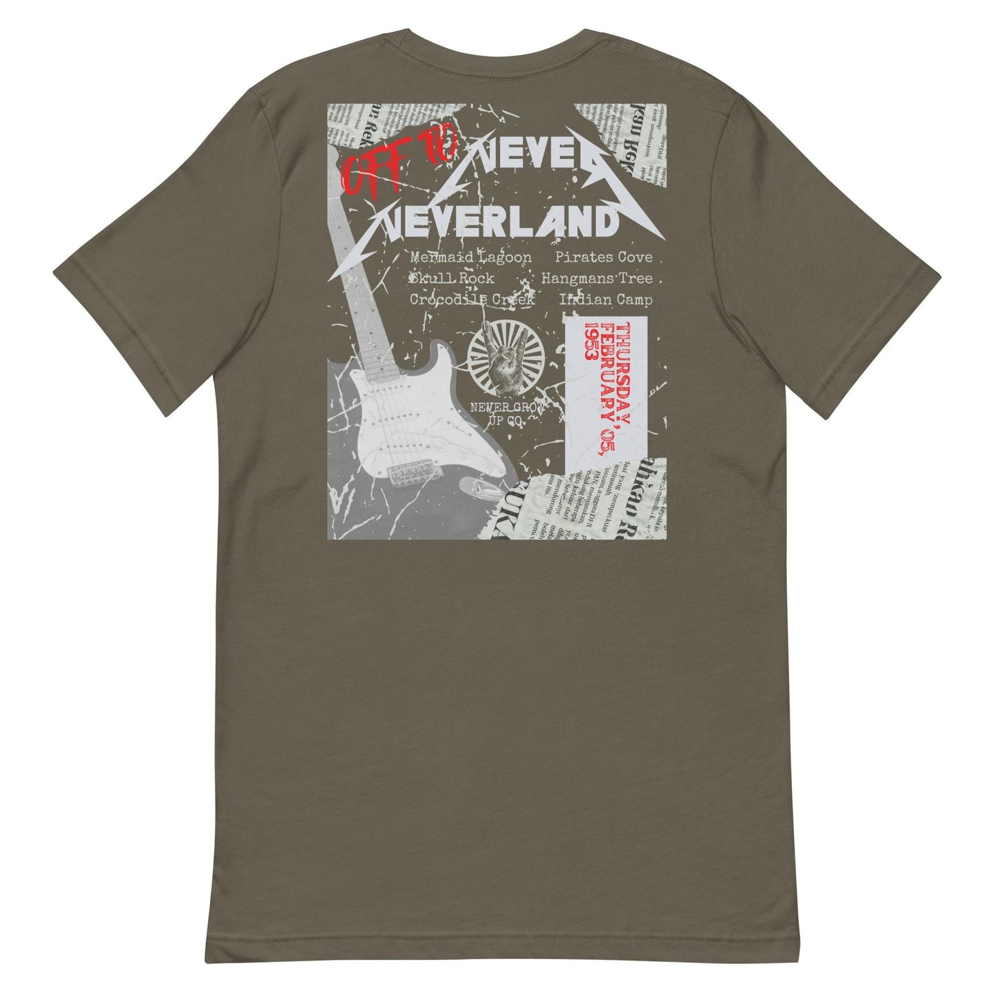 Peter Pan Rock Band Tee, Neverland Comfort Colors Shirt