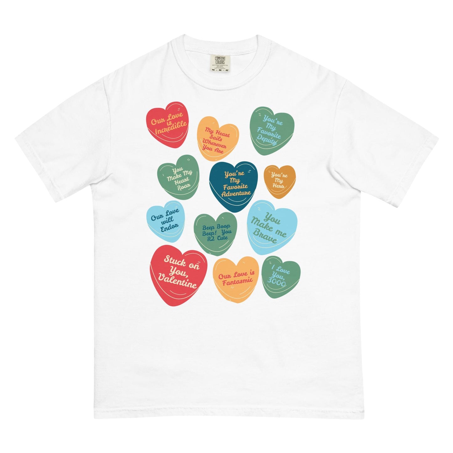 Disney Valentine's Day Comfort Colors Shirt, Conversation Hearts
