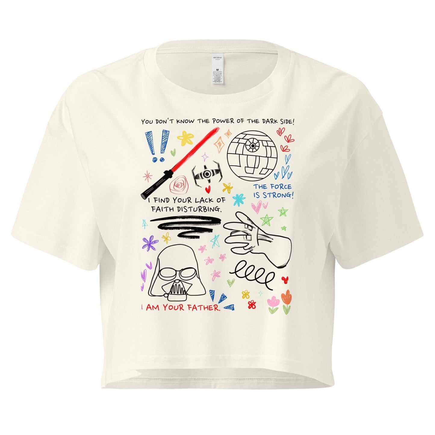 Darth Vader Doodle Crop Top: Star Wars Sketch Shirt