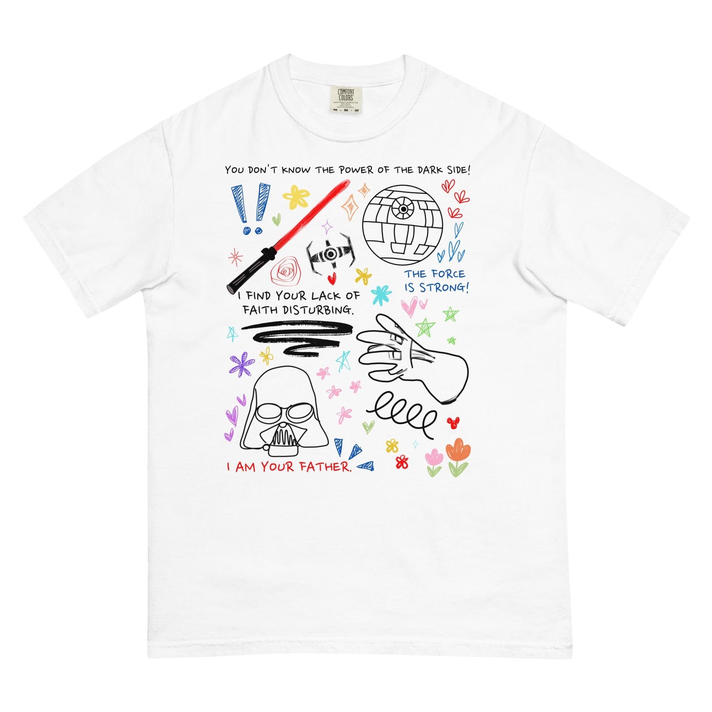 Darth Vader Doodle Sketch Shirt: Star Wars Comfort Colors Tee
