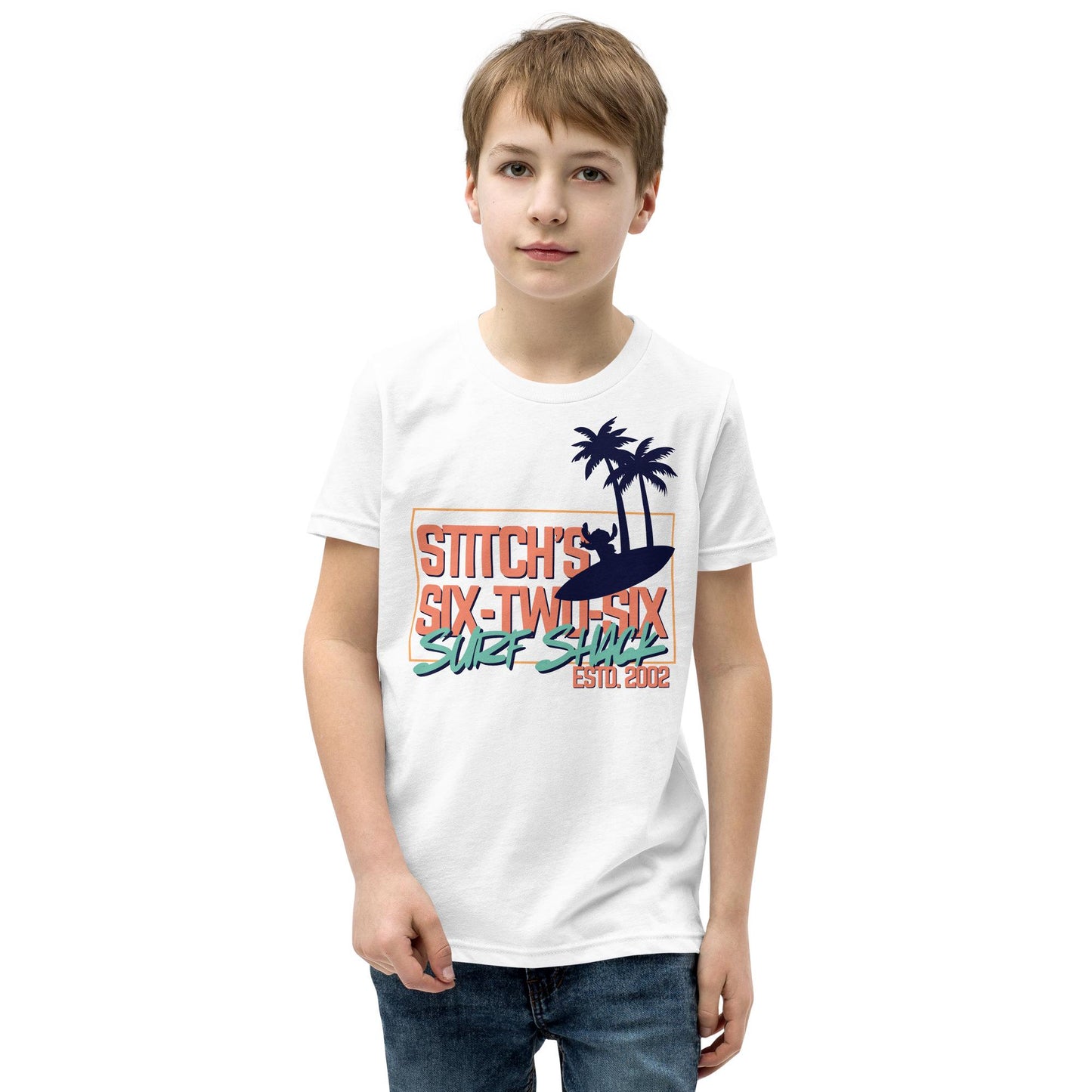 Stitch's Surf Shack Youth Tee, Disney Ohana Bella Canvas Shirt