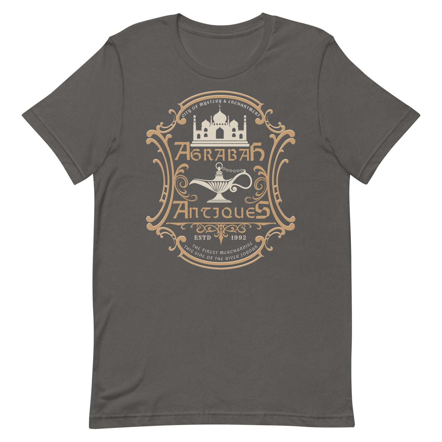 Agrabah Antiques, Subtle Theme Park Bella Canvas Unisex Short Sleeve T-Shirt, Women's Gift, Men's Gift, Group Tee, Family Clothing