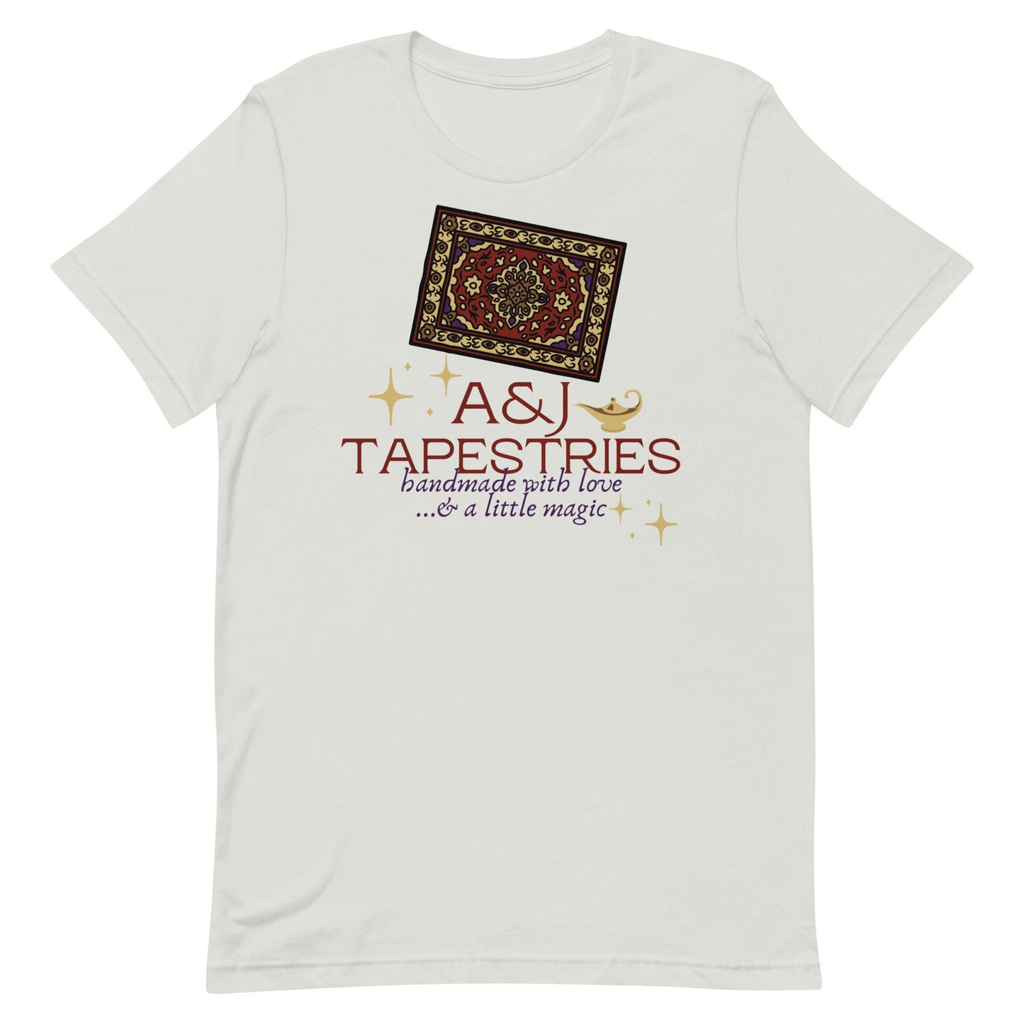 Aladdin & Jasmine Tapestries, Subtle Theme Park Bella Canvas Unisex Short Sleeve T-Shirt, Subtle Disney Matching Family Shirts