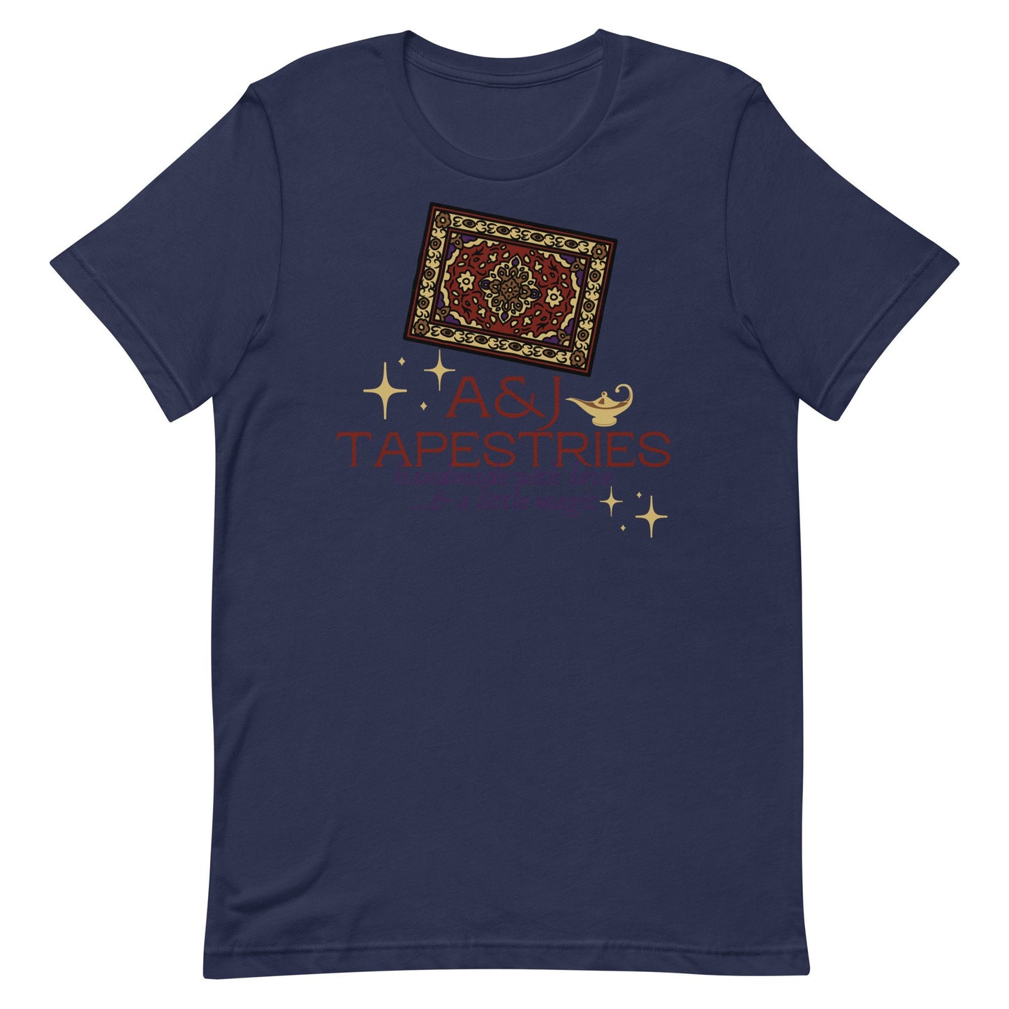 Aladdin & Jasmine Tapestries, Subtle Theme Park Bella Canvas Unisex Short Sleeve T-Shirt, Subtle Disney Matching Family Shirts