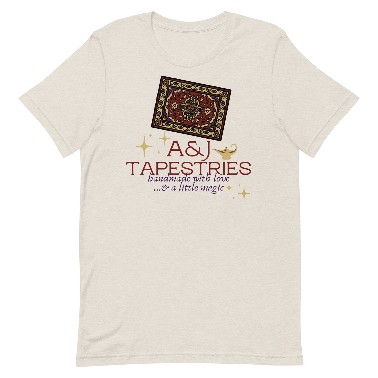 Aladdin & Jasmine Tapestries, Subtle Theme Park Bella Canvas Unisex Short Sleeve T-Shirt, Subtle Disney Matching Family Shirts