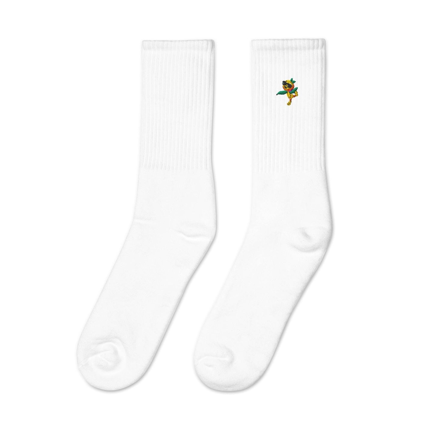 Subtle Trendy Orange Bird EPCOT Inspired Embroidered Icon Crew Socks, Orange Bird, Disney Crew Socks