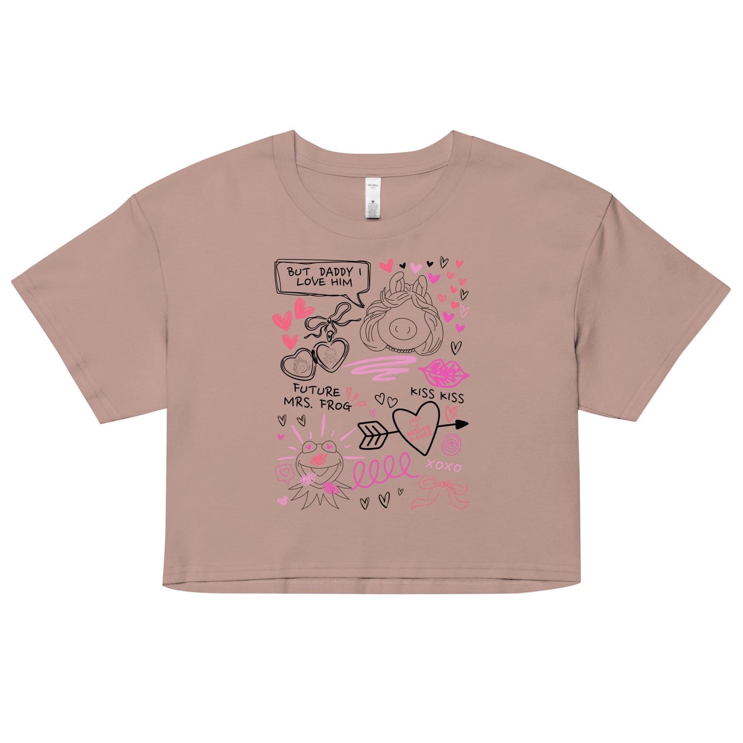 Miss Piggy & Kermit Doodle Crop Top, Muppets Disney Inspired Shirt