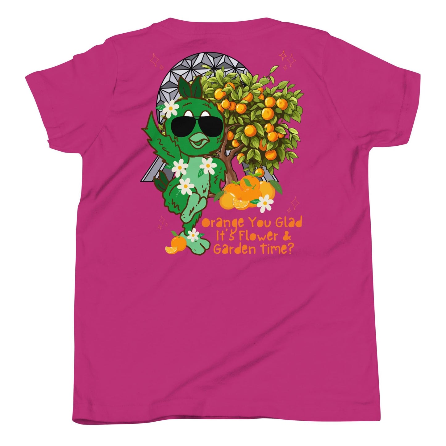 Orange Bird Topiary Youth Shirt, Disney EPCOT Flower Garden Family Tee
