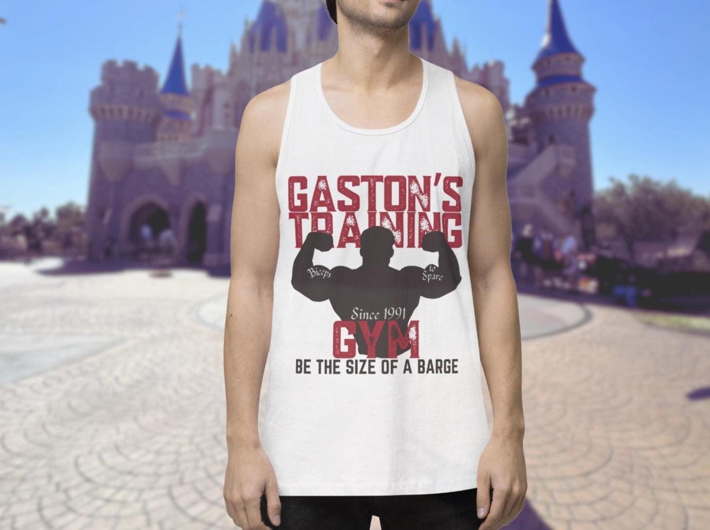 Gaston's Training Gym Tank Top, Disney Dad Disneyland Shirt