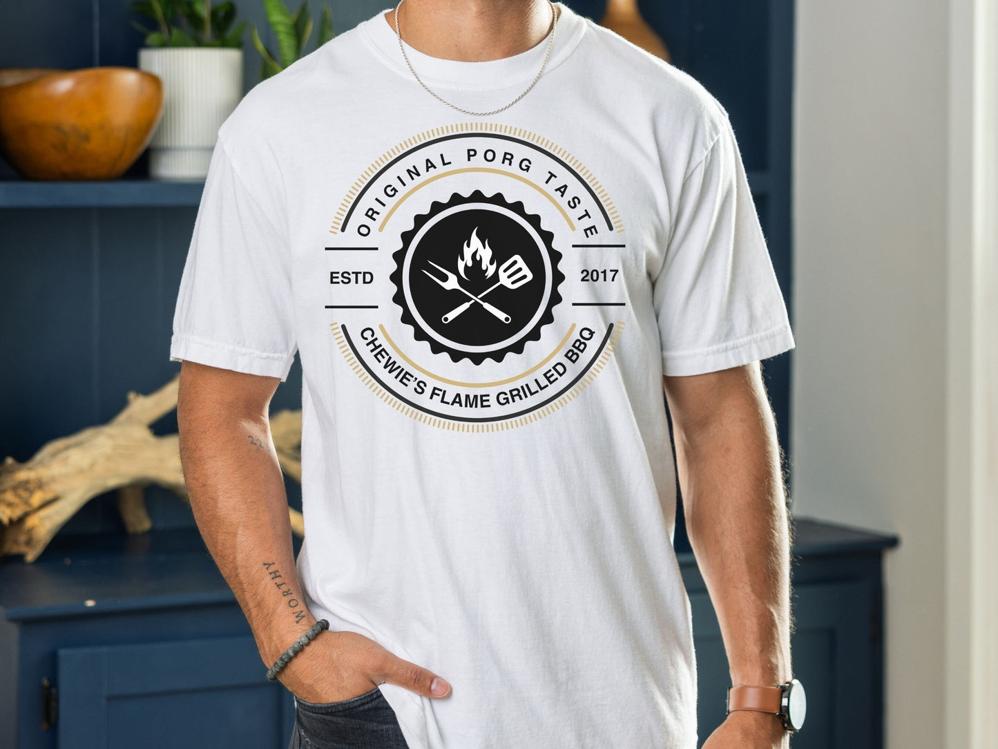 Chewie's Porg BBQ T-Shirt, Comfort Colors Theme Park Tee