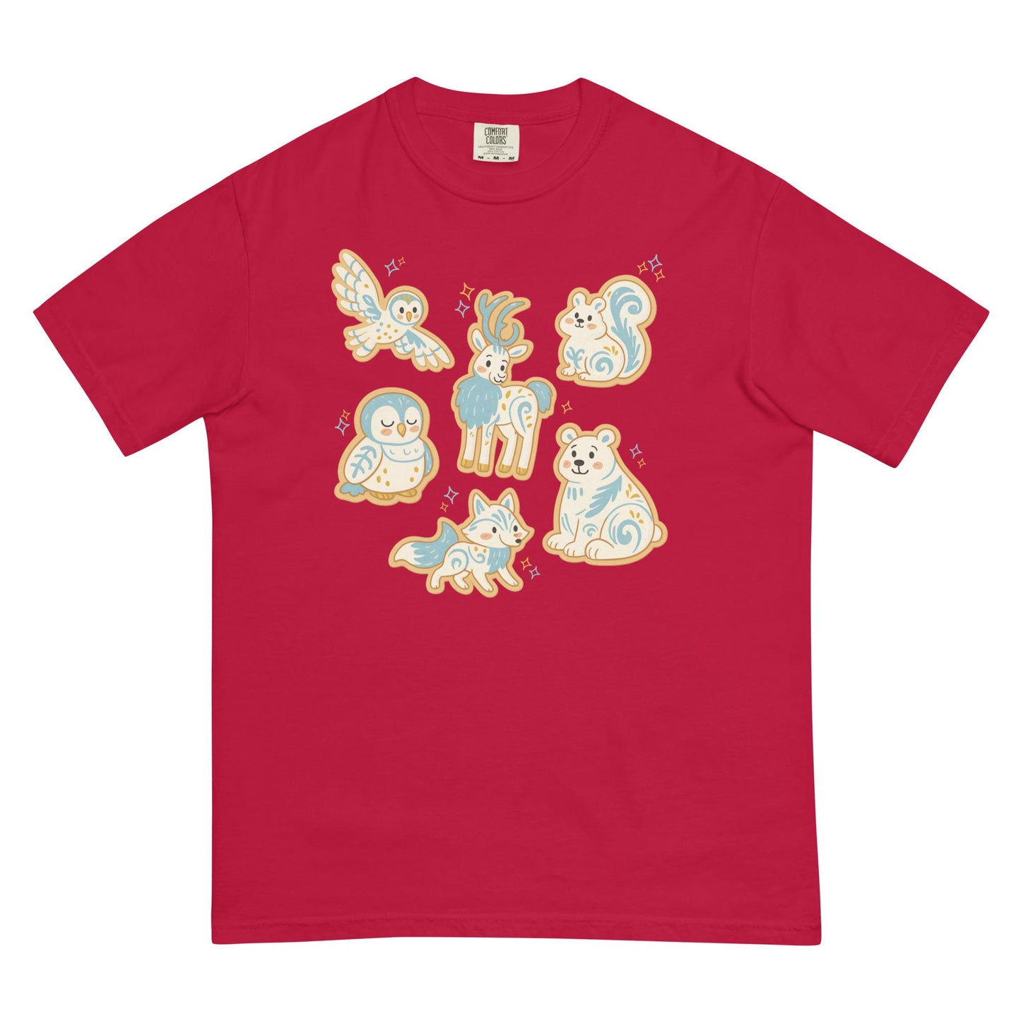 Merry Menagerie Animal Kingdom Holiday Shirt, Sugar Cookie Animals Comfort Colors Tee