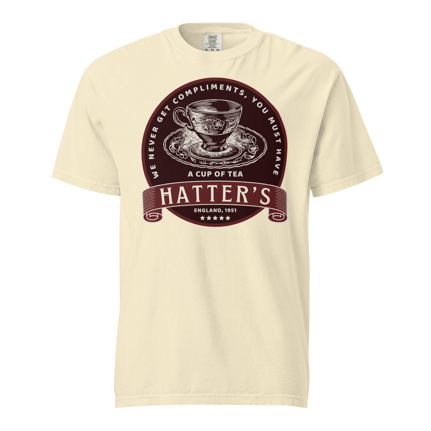 Hatter's Tea Shop Disney Tee, Comfort Colors Garment Dyed Heavyweight T-Shirt