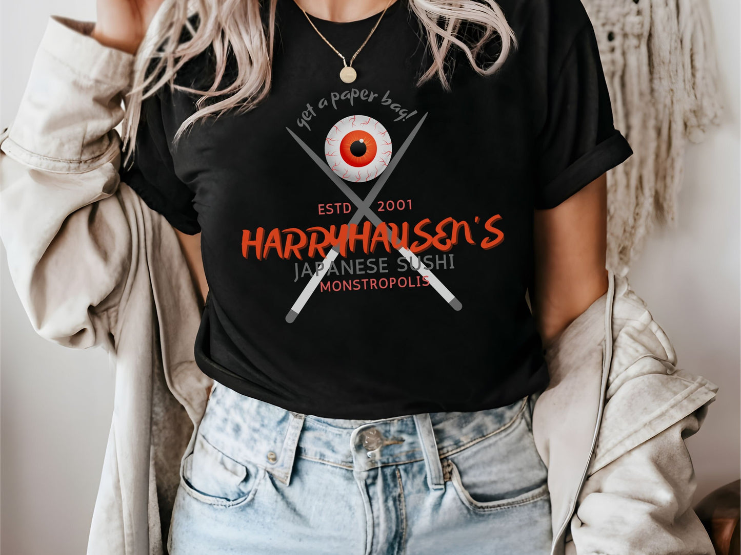 Harryhausen’s Sushi Disney Shirt, Monsters Inc Bella Canvas Tee