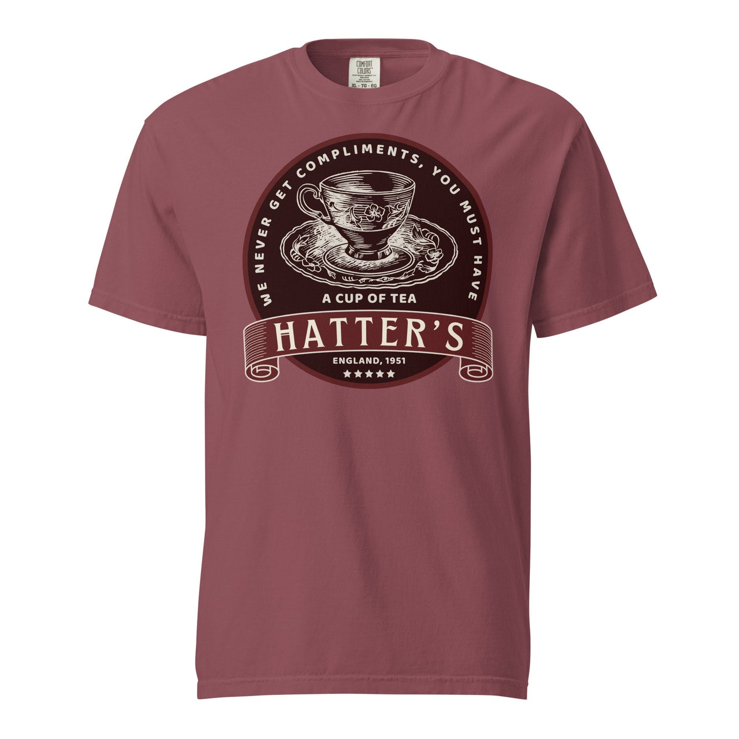 Hatter's Tea Shop Disney Tee, Comfort Colors Garment Dyed Heavyweight T-Shirt