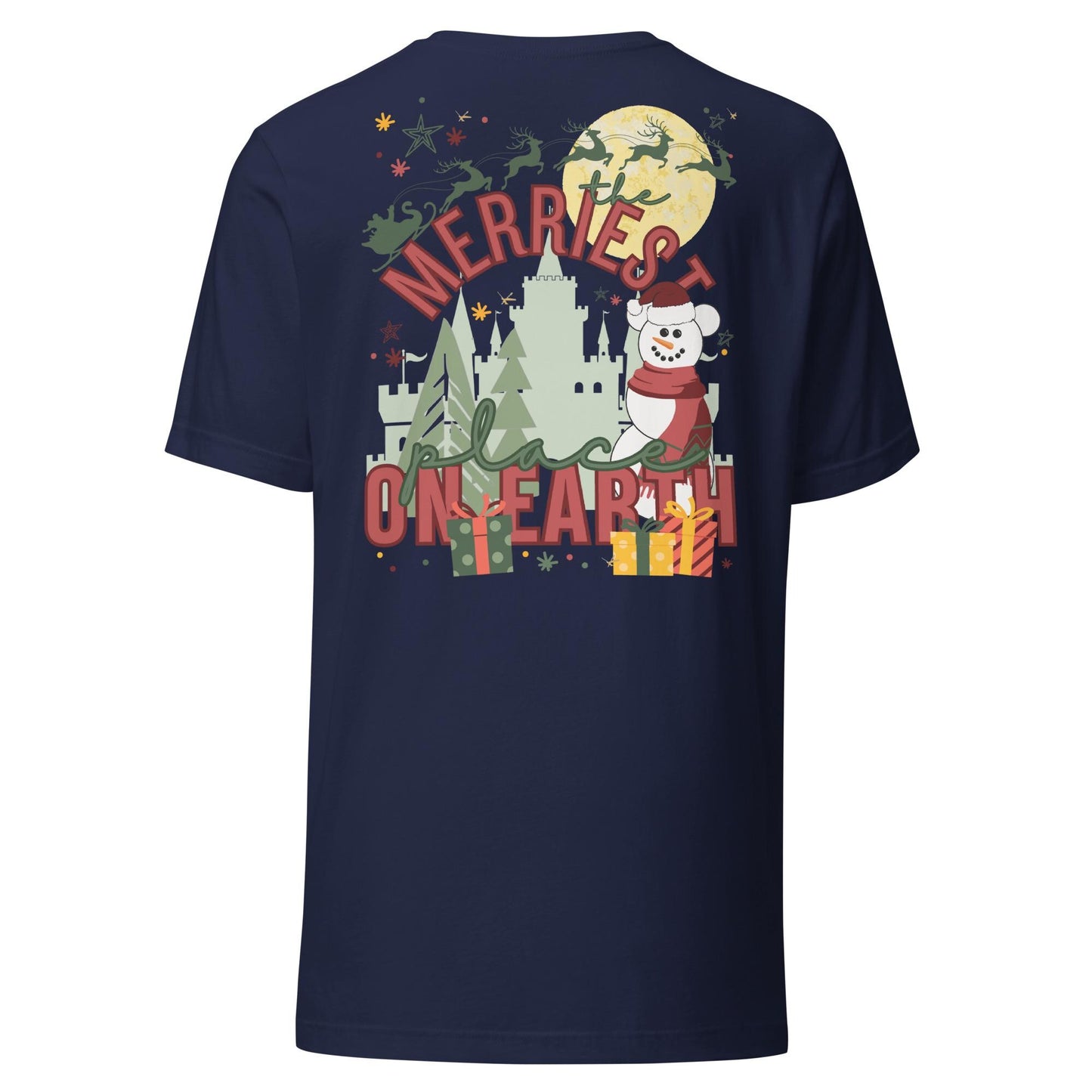 Disney Christmas Shirt, The Merriest Place on Earth, Bella Canvas Unisex Tee
