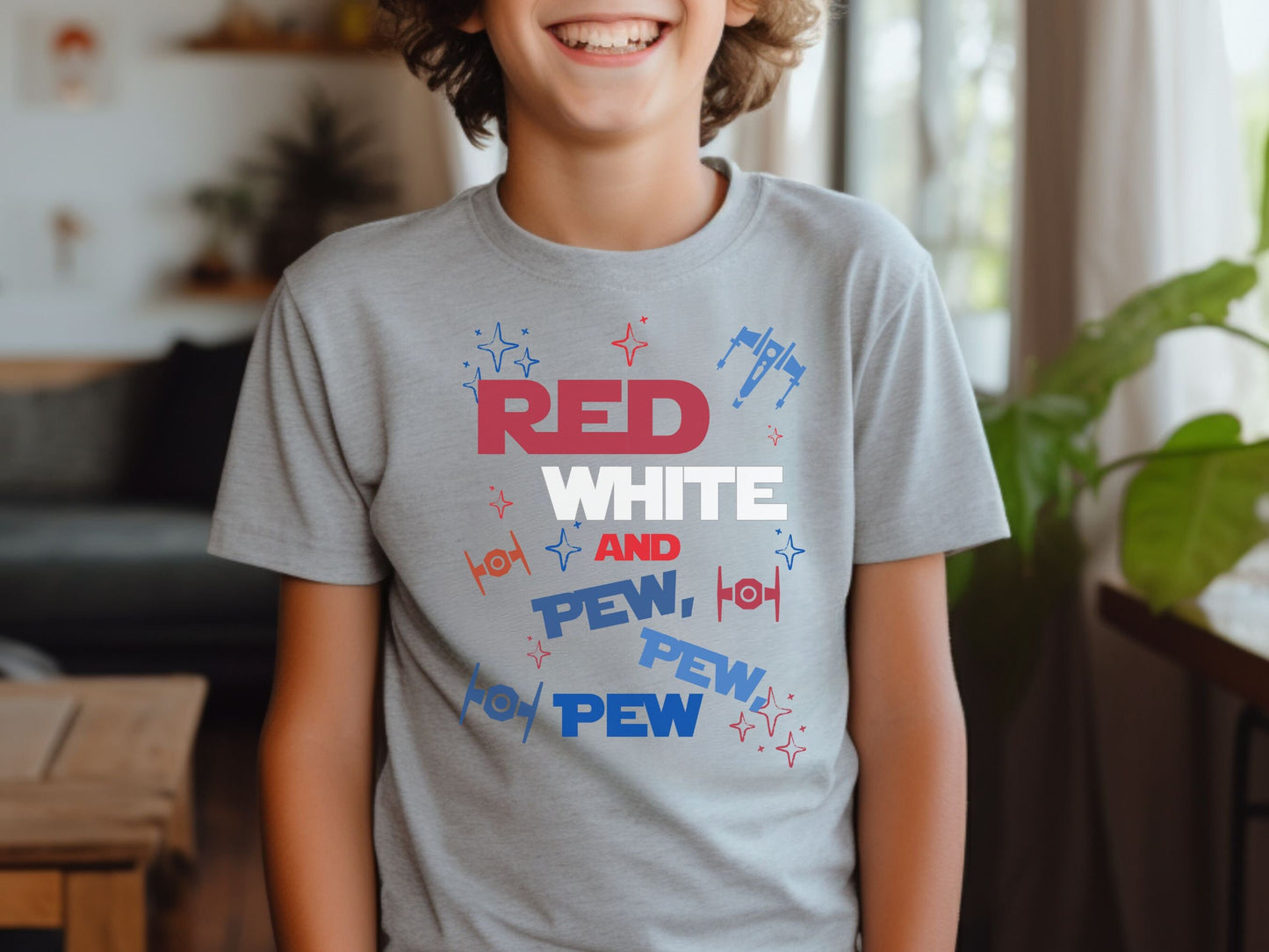 Red White and Pew Pew Disney 4th of July Youth T-Shirt