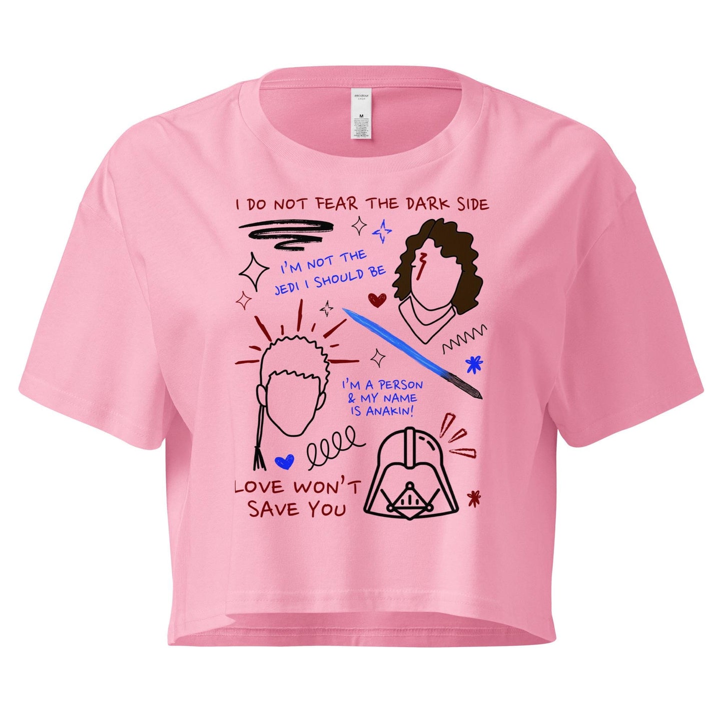 Anakin Skywalker Crop Top: Star Wars Sketch Design