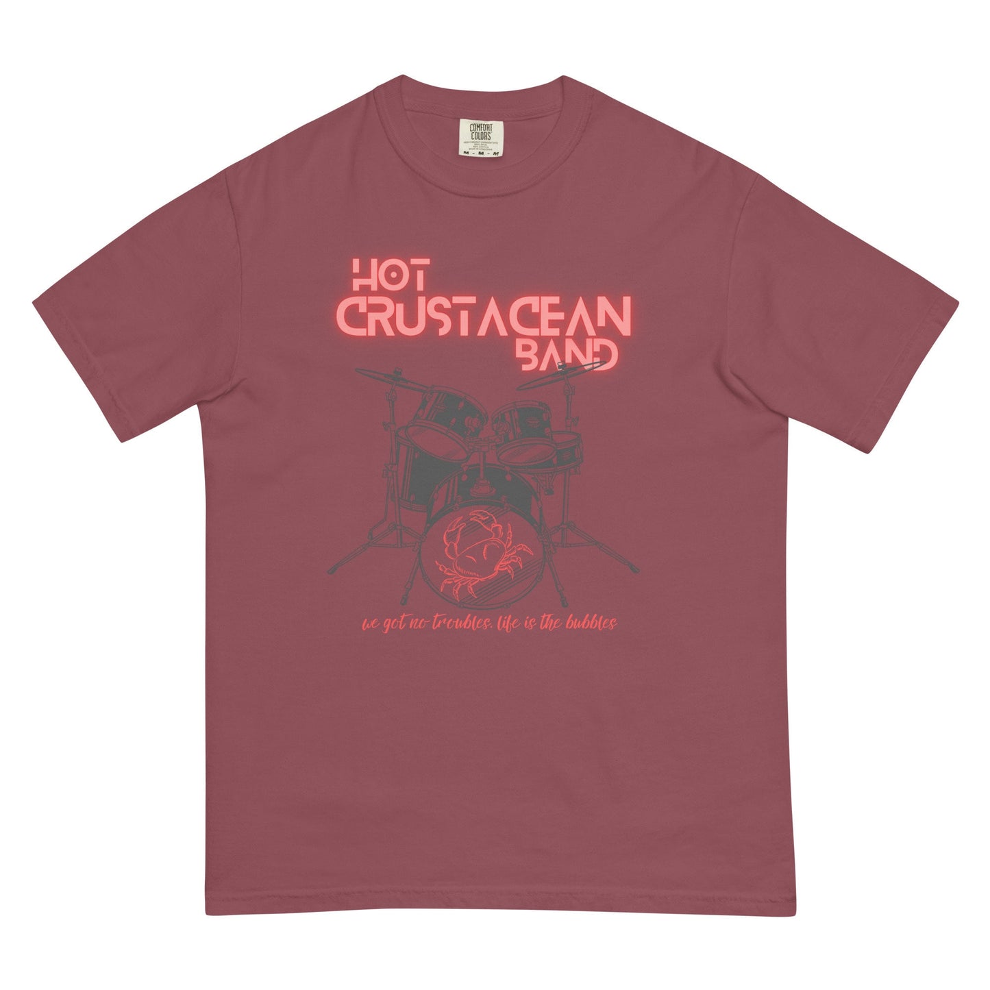 Hot Crustacean Band T-Shirt: Garment-Dyed Comfort Colors Tee