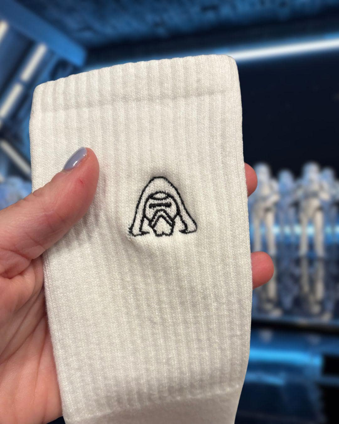 Kylo Ren Embroidered Crew Socks: Star Wars Dark Side Inspired