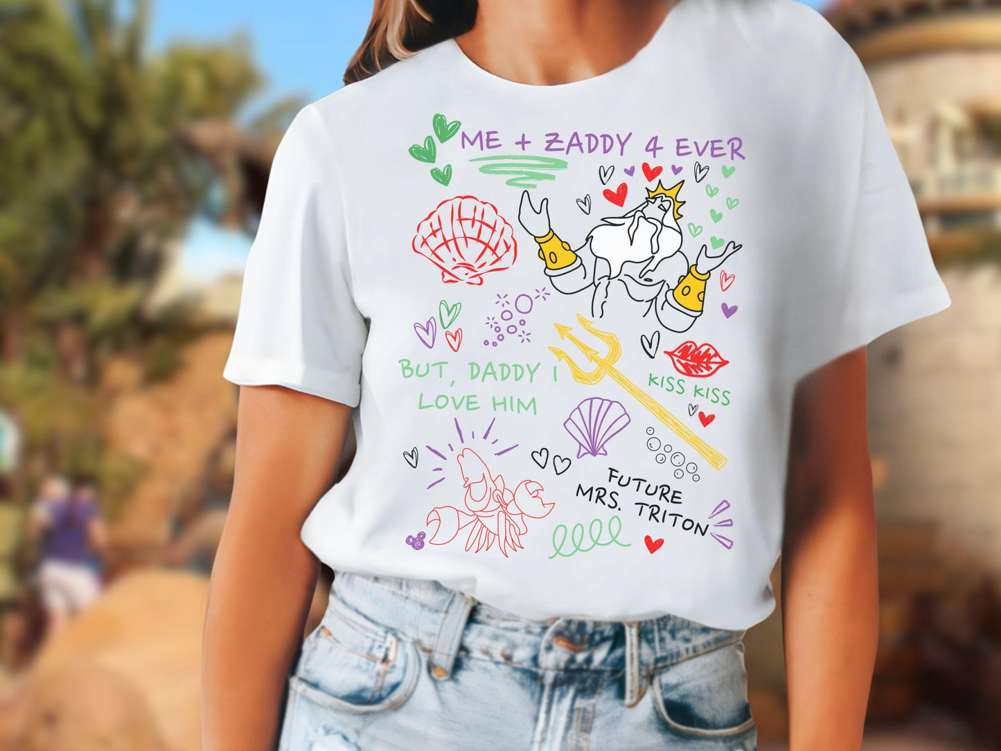 King Triton Doodle Sketch Shirt: Little Mermaid Girls Trip Tee