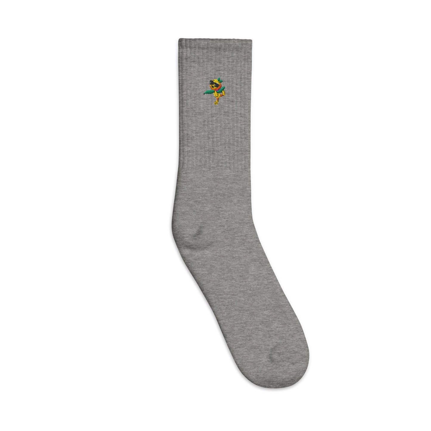 Subtle Trendy Orange Bird EPCOT Inspired Embroidered Icon Crew Socks, Orange Bird, Disney Crew Socks