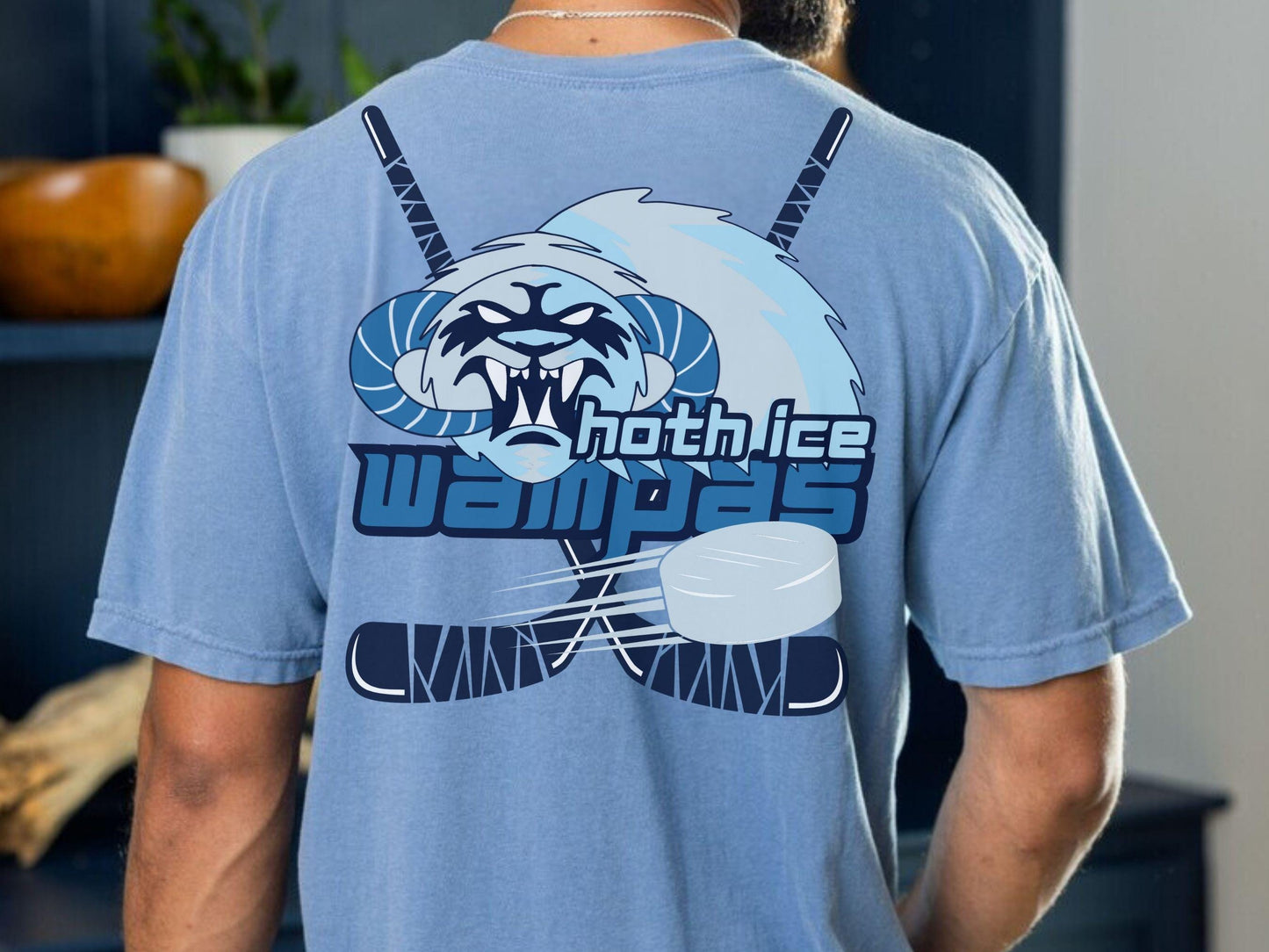Hoth Ice Wampas Hockey T-Shirt, Star Wars Disney Dad, Comfort Colors