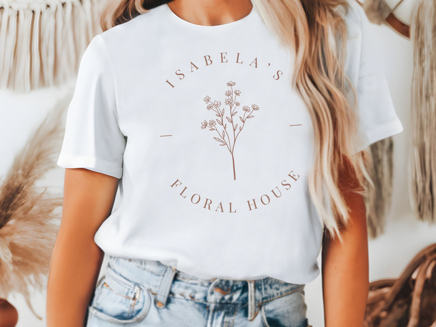 Isabela's Floral House T-Shirt, Bella Canvas Unisex, Matching Family Shirts