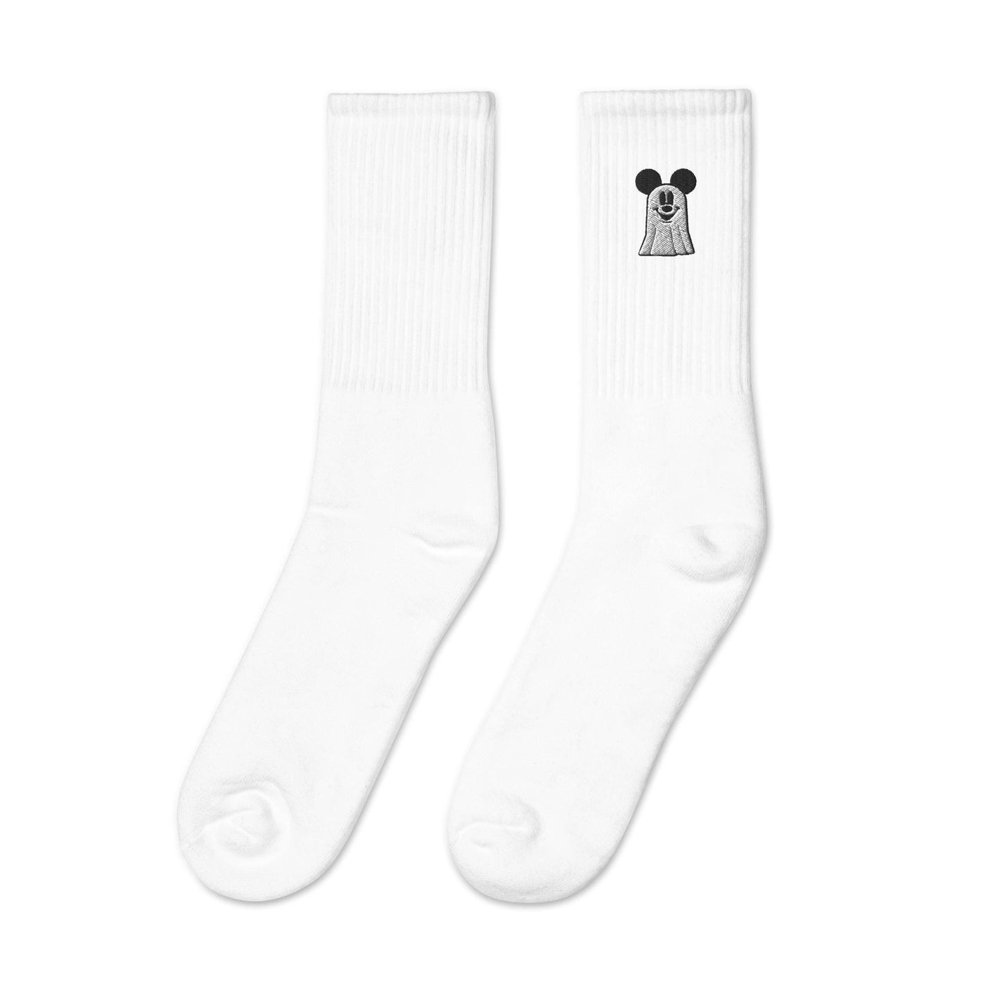 Embroidered Mickey Ghost Socks, Disney Halloween Party Socks