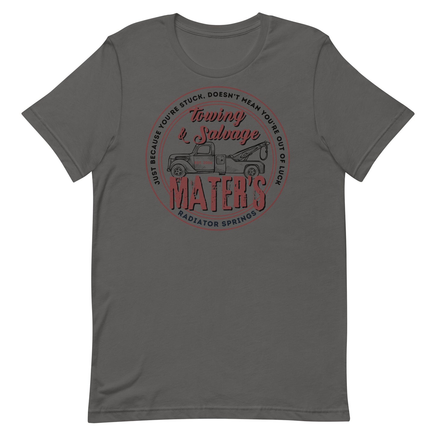 Mater's Towing Co. Bella Canvas T-Shirt, Subtle Disney Cars Design