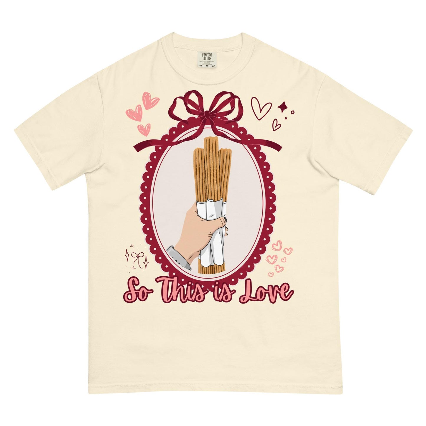 Disney Churro Bouquet Valentine's Day Comfort Colors Shirt, So This is Love Disney Churro Shirt