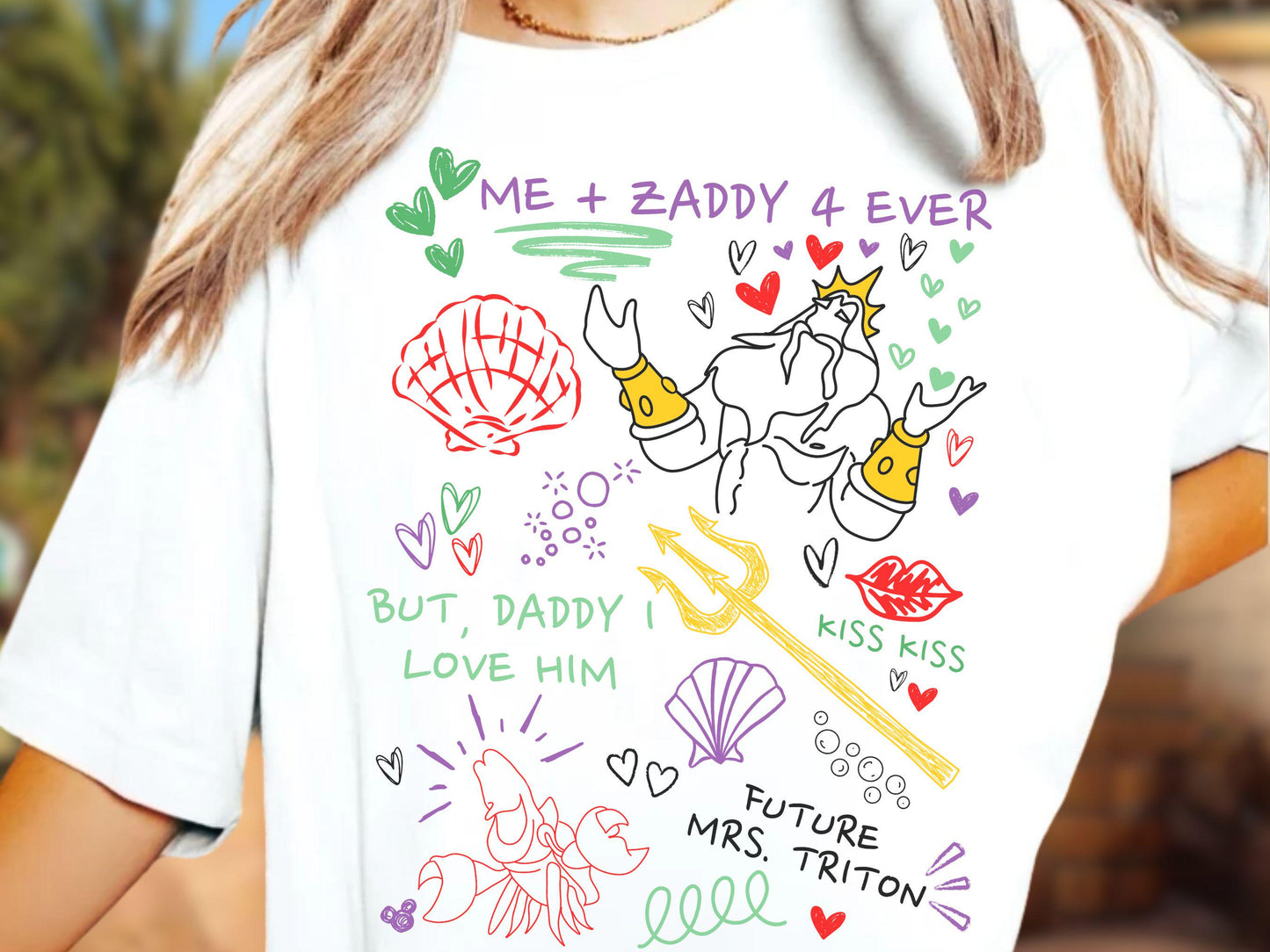 King Triton Zaddy Doodle Shirt: Little Mermaid Girls Trip Tee