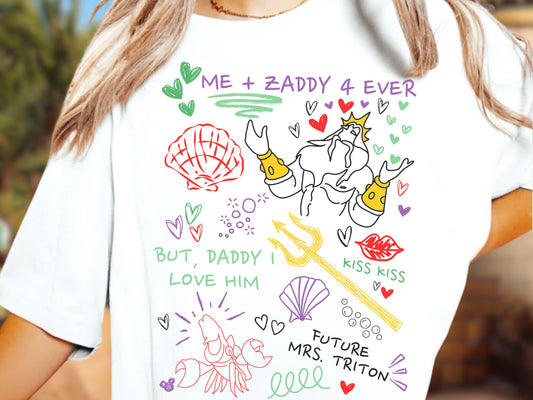 King Triton Zaddy Doodle Shirt: Little Mermaid Girls Trip Tee