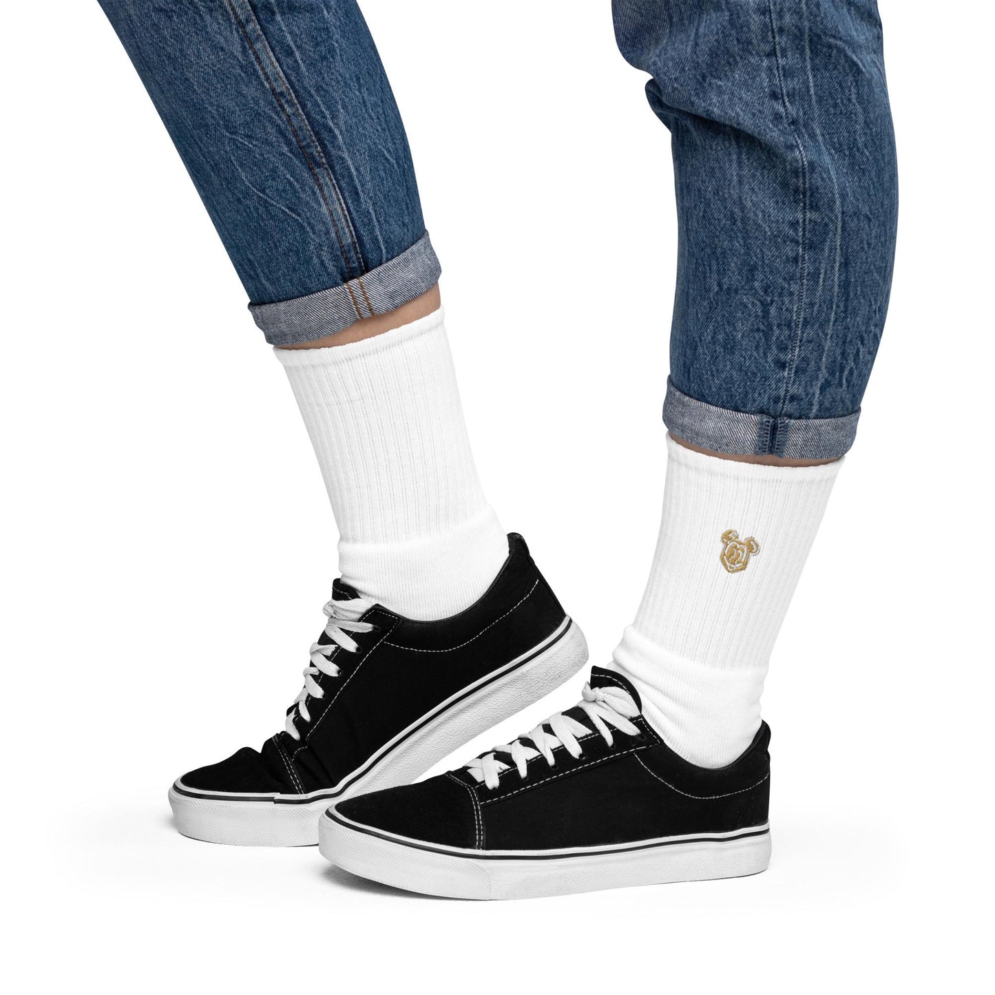 Embroidered Mickey Waffle Crew Socks, Disney Inspired