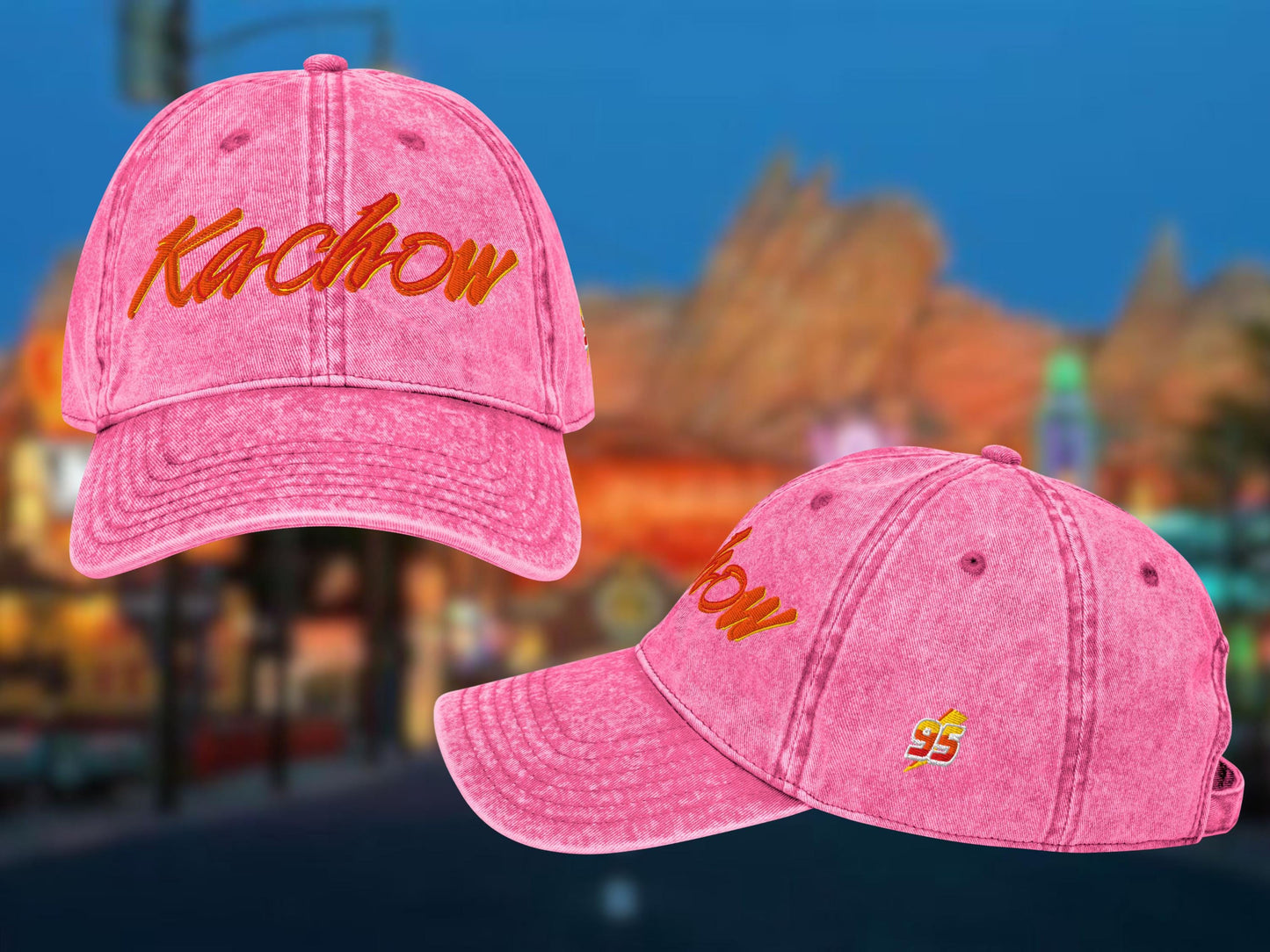 Lightning McQueen Ka-Chow Embroidered Disney Dad Hat