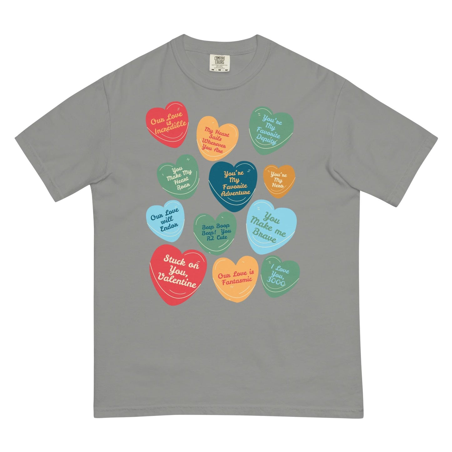 Disney Valentine's Day Comfort Colors Shirt, Conversation Hearts