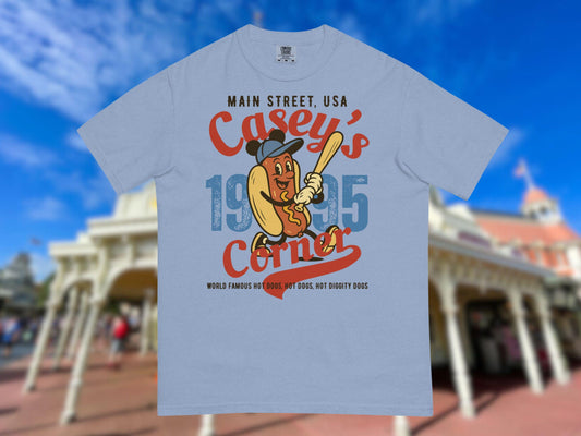 Casey's Corner Comfort Colors Shirt, Disney Magic Kingdom, Retro Hot Dog