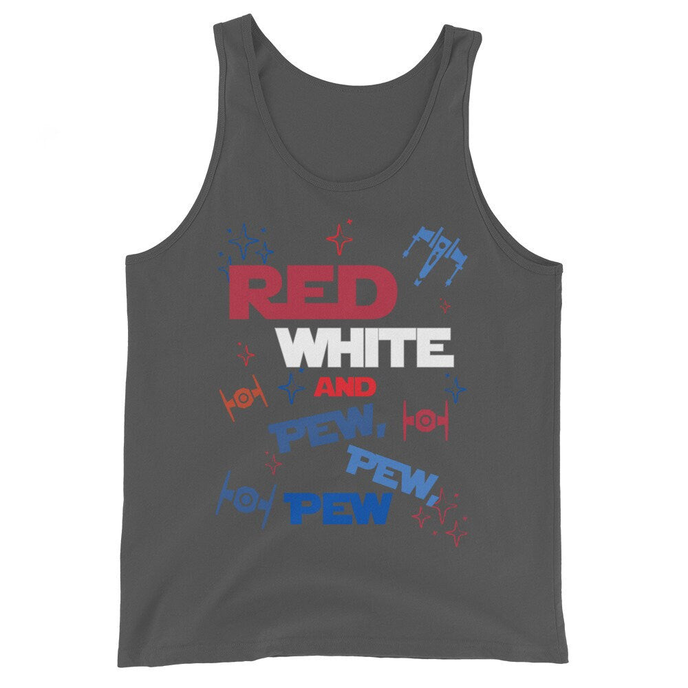 Disney Star Wars 4th of July Men's Tank | Red White & Pew Pew