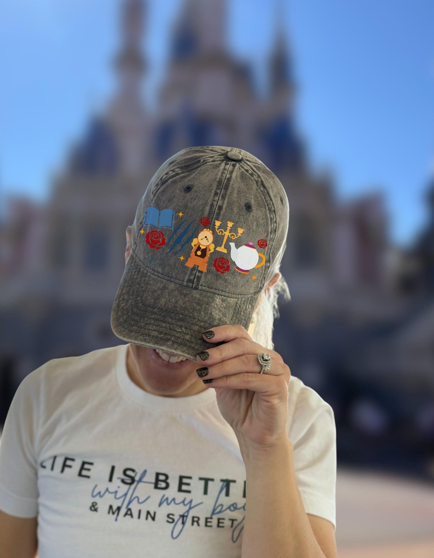 Beauty and the Beast Embroidered Icon Hat, Disney Belle Princess Baseball Cap