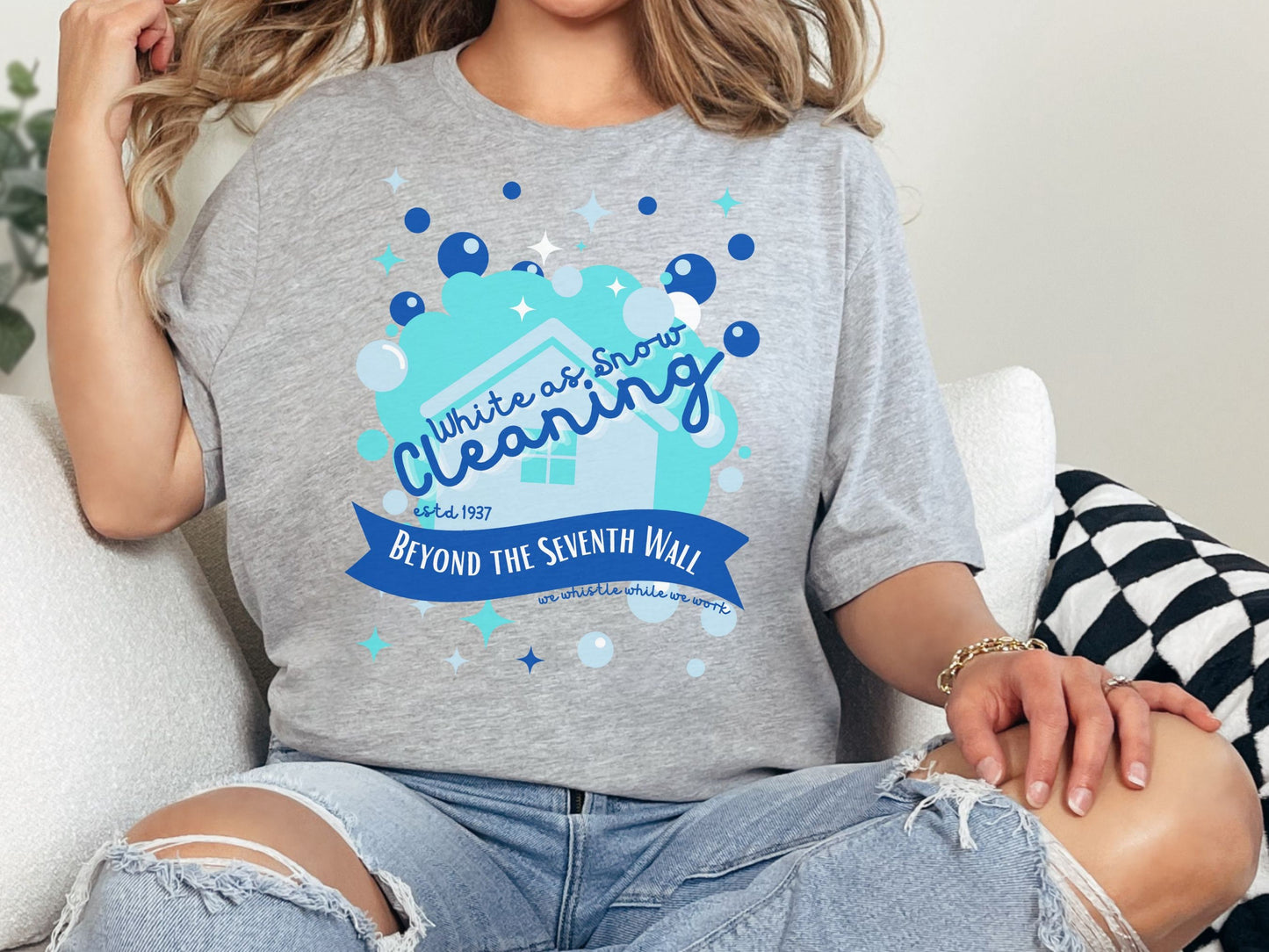 White as Snow Cleaning Bella Canvas T-Shirt, Subtle Disney Family Shirt