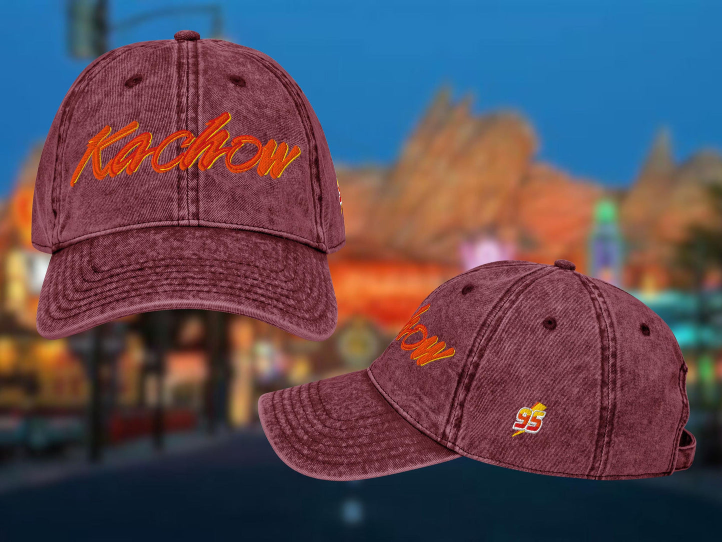 Lightning McQueen Ka-Chow Embroidered Disney Dad Hat