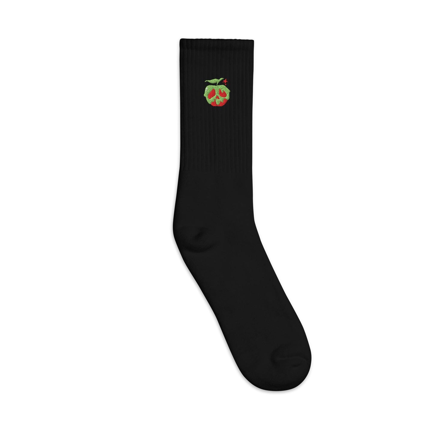 Evil Queen Poison Apple Embroidered Socks, Disney Villain Halloween Party