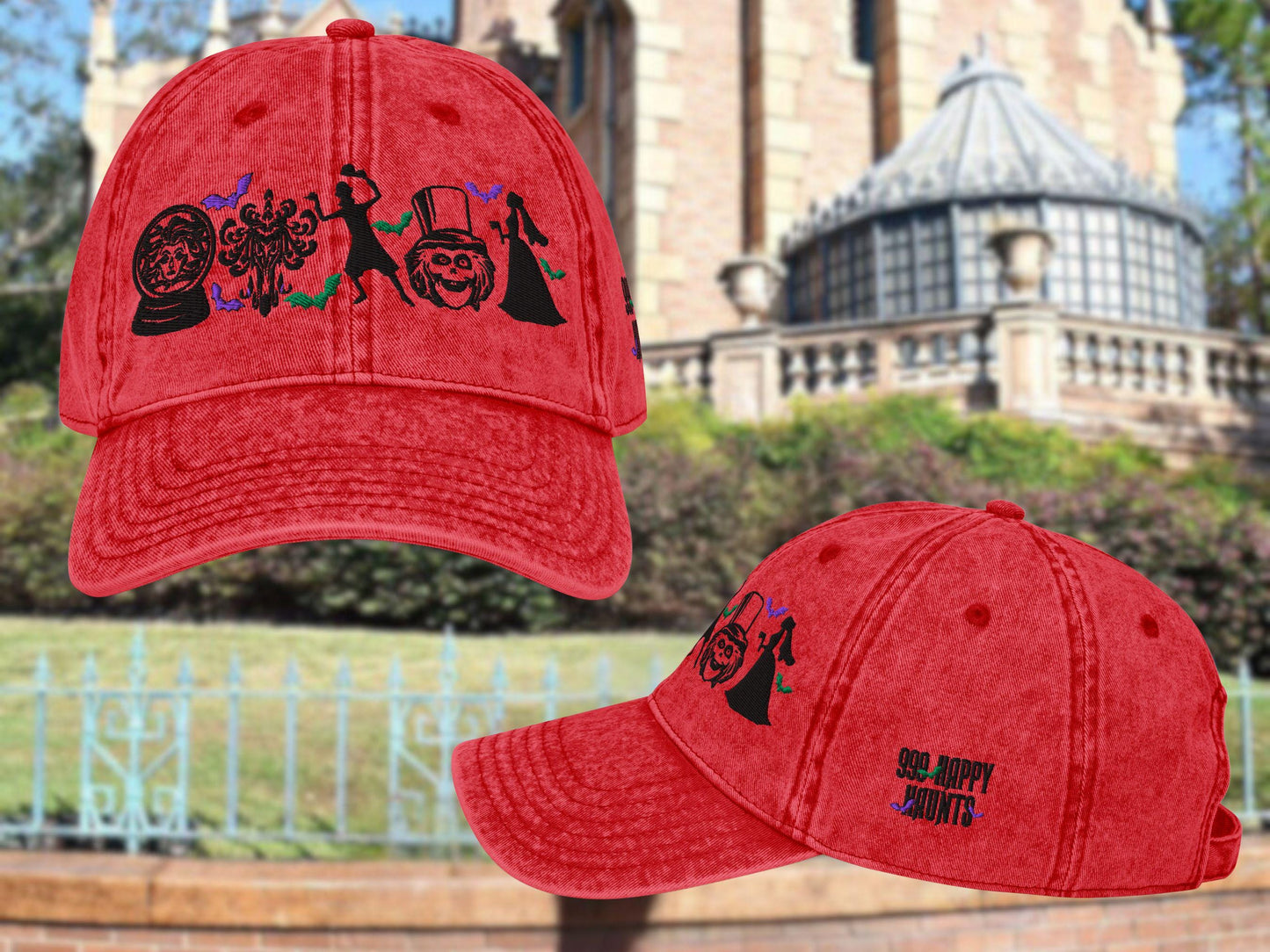 Haunted Mansion Icon Hat, 999 Happy Haunts, Disney Cotton Twill Dad Hat