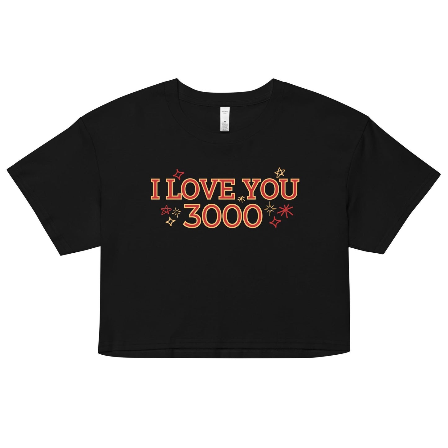 Marvel Avenger Iron Man "I Love You 3000" Crop Top, Disney Women's Shirt