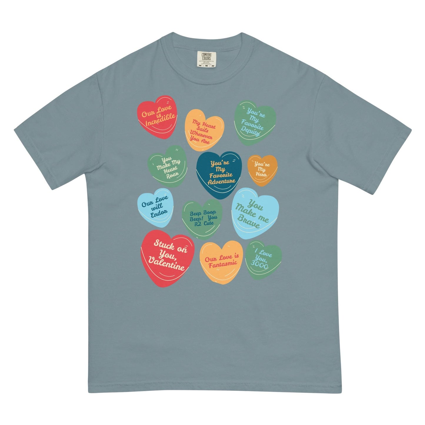 Disney Valentine's Day Comfort Colors Shirt, Conversation Hearts