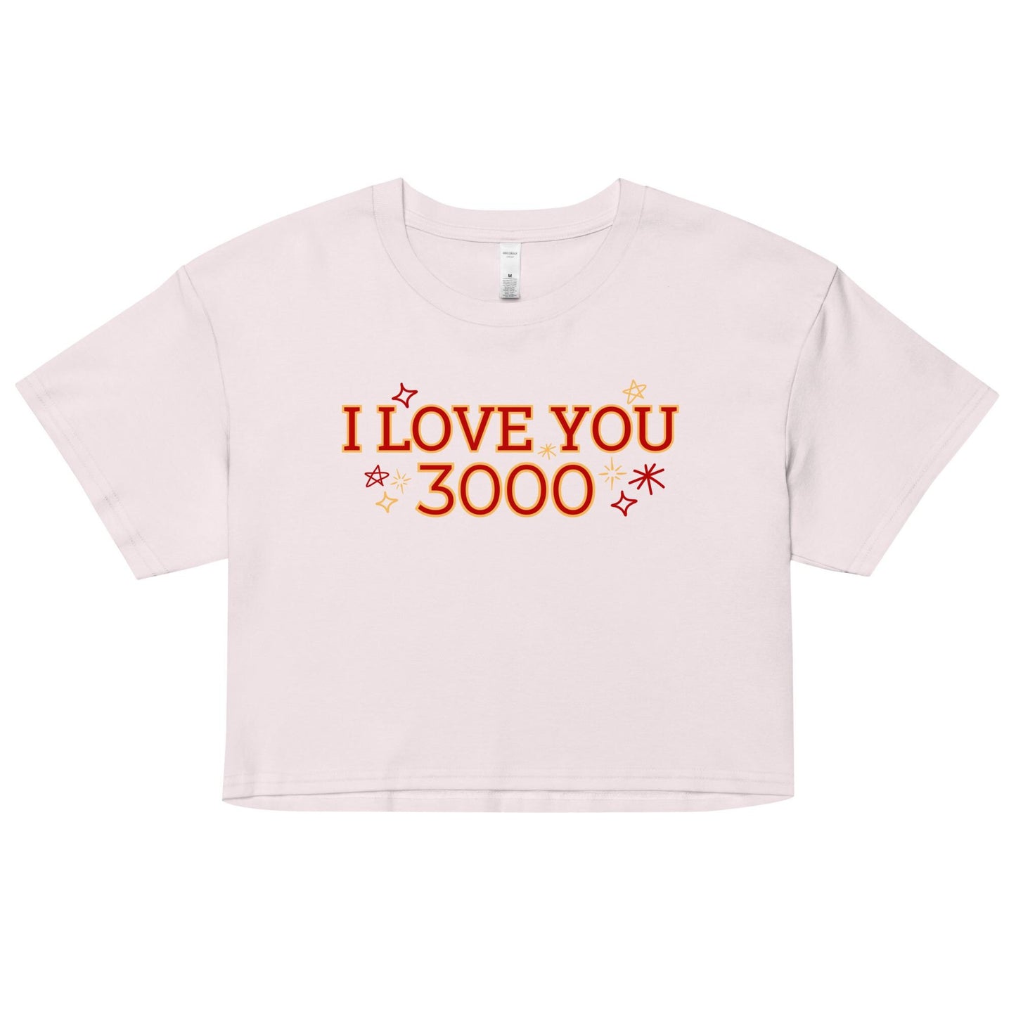 Marvel Avenger Iron Man "I Love You 3000" Crop Top, Disney Women's Shirt