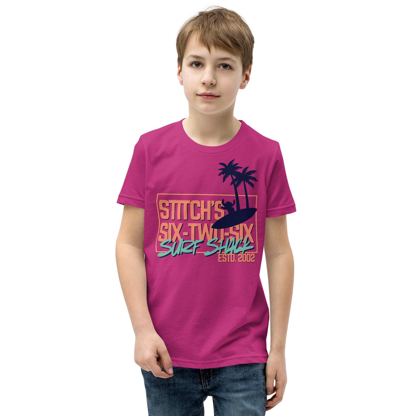 Stitch's Surf Shack Youth Tee, Disney Ohana Bella Canvas Shirt