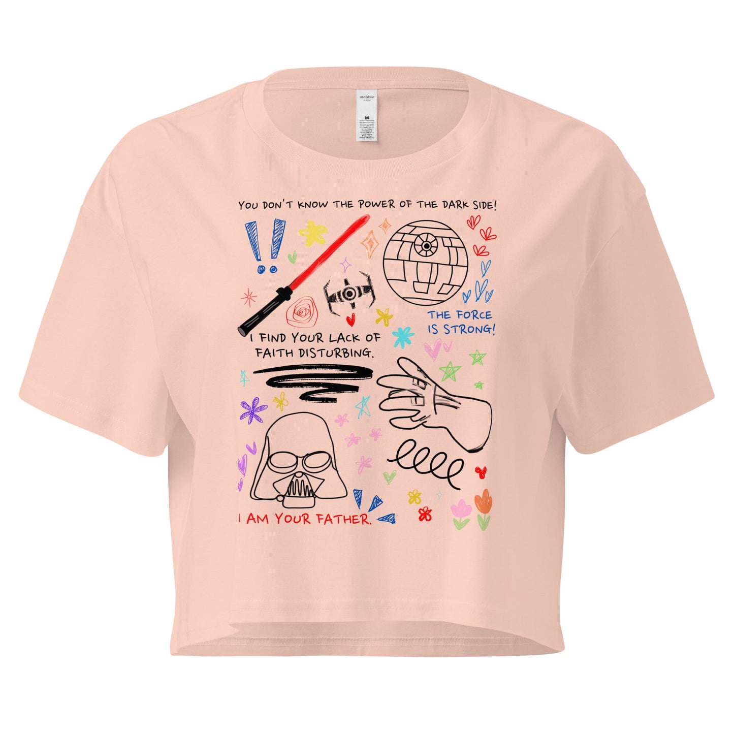 Darth Vader Doodle Crop Top: Star Wars Sketch Shirt