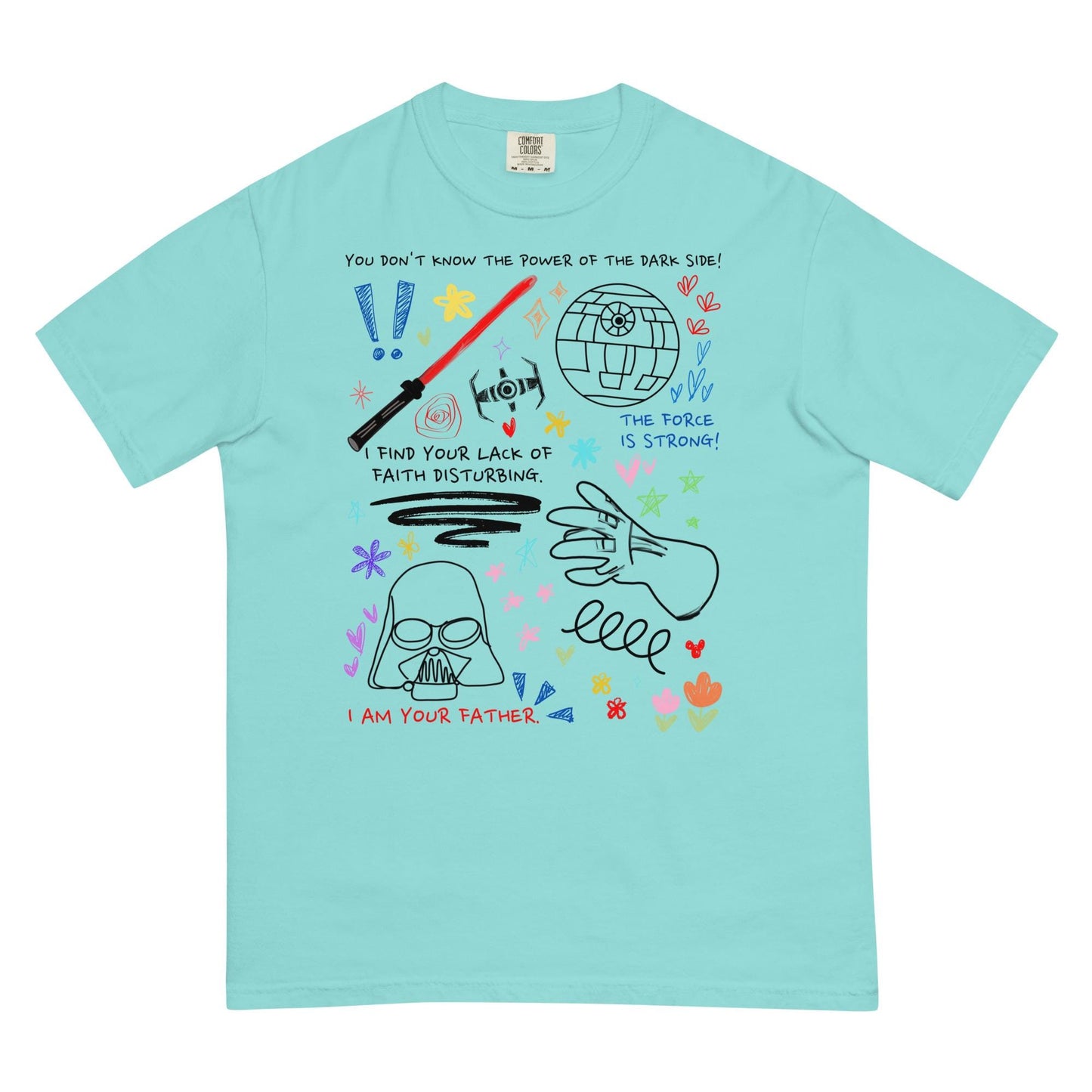Darth Vader Doodle Sketch Shirt: Star Wars Comfort Colors Tee